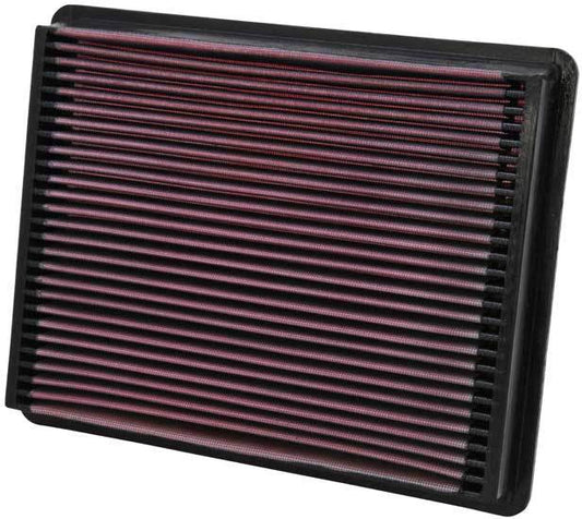 K And N Engineering Air Filter Element - Panel - 12.5 x 9.875 in - 1.625 in Tall - Reusable Cotton - Red - GM Fullsize