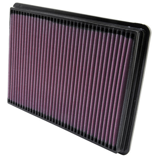 K And N Engineering Air Filter Element - Panel - 10.5 x 7.875 in - 0.938 in Tall - Reusable Cotton - Red - GM W-Body