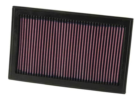 K And N Engineering Air Filter Element - Panel - 11.813 x 7.438 in - 1 in Tall - Reusable Cotton - Red - Ford /