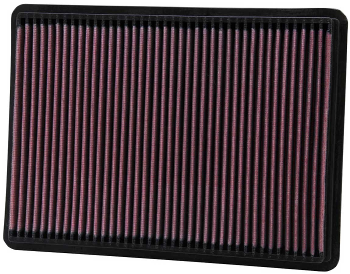 K And N Engineering Air Filter Element - Panel - 11.438 x 8.5 in - 1.125 in Tall - Reusable Cotton - Red - Various