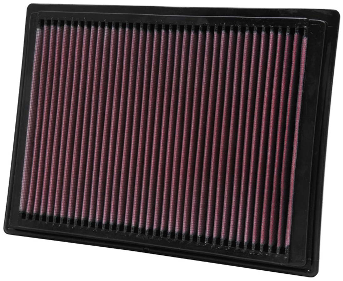 K And N Engineering Air Filter Element - Panel - 11.375 x 8.5 in - 0.938 in Tall - Reusable Cotton - Red - Ford