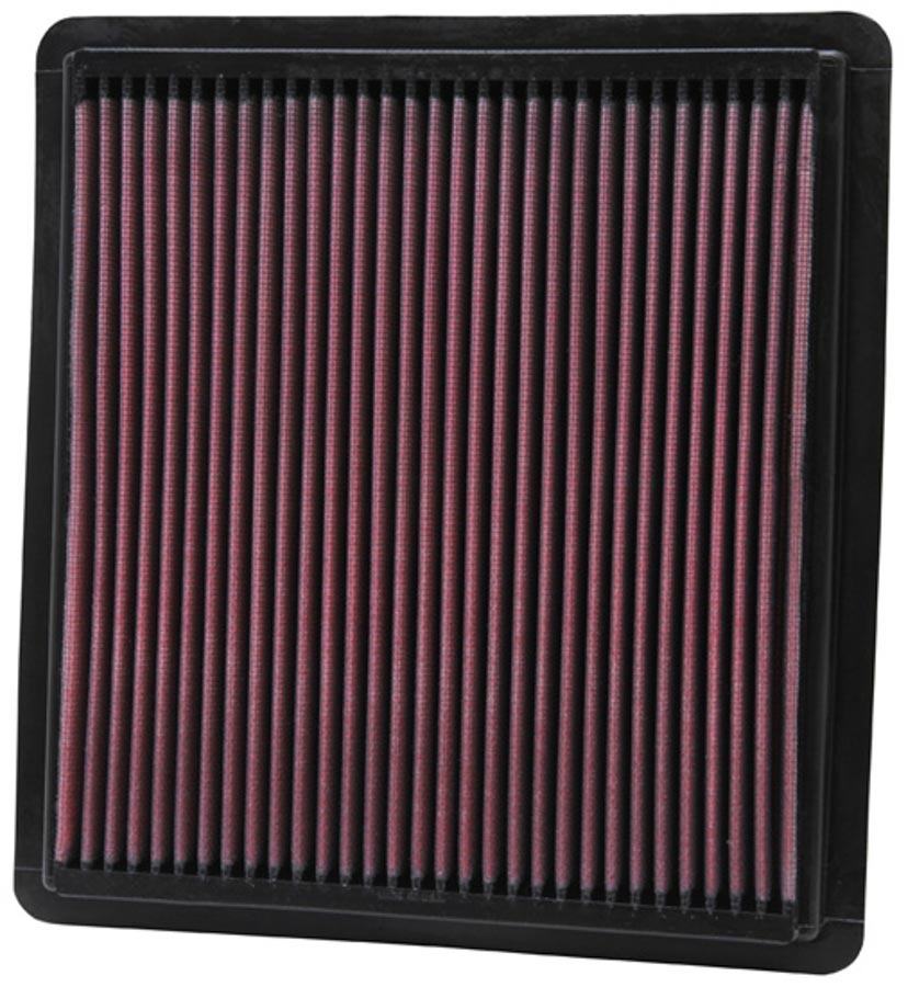 K And N Engineering Air Filter Element - Panel - 10.188 x 9.5 in - 1 in Tall - Reusable Cotton - Red - Ford Mustang