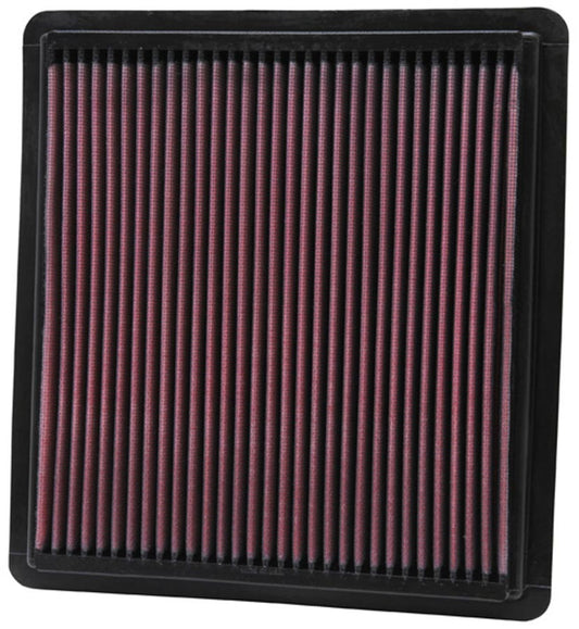 K And N Engineering Air Filter Element - Panel - 10.188 x 9.5 in - 1 in Tall - Reusable Cotton - Red - Ford Mustang