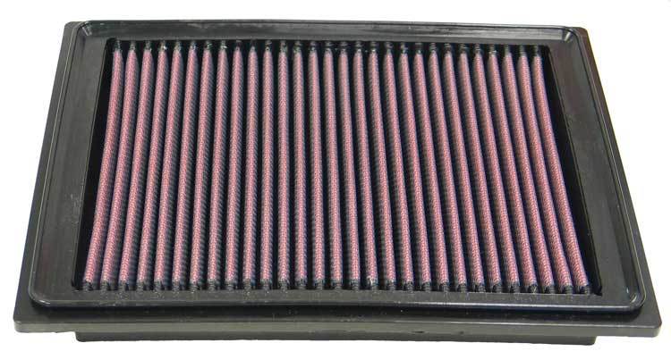 K And N Engineering Air Filter Element - Panel - 9.375 x 7.063 in - 0.938 in Tall - Reusable Cotton - Red - 2 Required