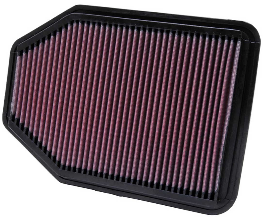 K And N Engineering Air Filter Element - Panel - 11.75 x 8.25 in - 0.875 in Tall - Reusable Cotton - Red - Jeep