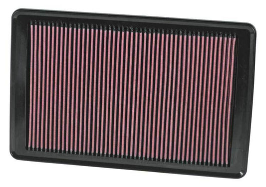 K And N Engineering Air Filter Element - Panel - 14.75 x 9.5 in - 0.875 in Tall - Reusable Cotton - Red - Opel GT /