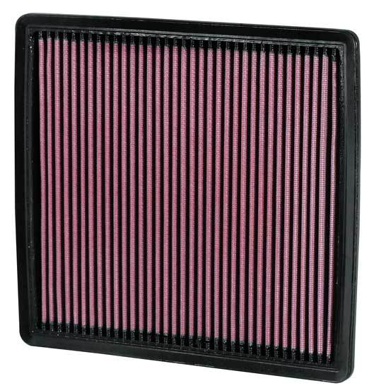 K And N Engineering Air Filter Element - Panel - 10.5 x 9.875 in - 1 in Tall - Reusable Cotton - Red - Ford Fullsize