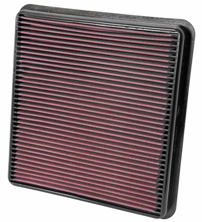 K And N Engineering Air Filter Element - Panel - 12.75 x 12 in - 1.375 in Tall - Reusable Cotton - Red - Lexus /