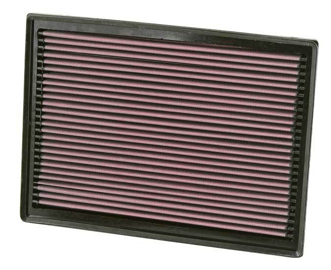 K And N Engineering Air Filter Element - Panel - 13.875 x 10.313 in - 1.625 in Tall - Reusable Cotton - Red -