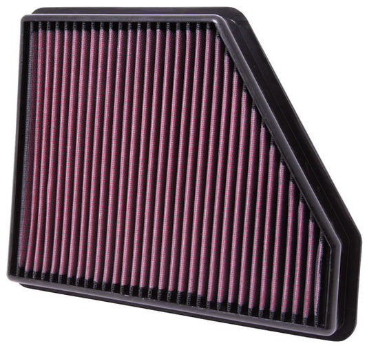 K And N Engineering Air Filter Element - Panel - 11.625 x 9.125 in - 1.625 in Tall - Reusable Cotton - Red - Chevy