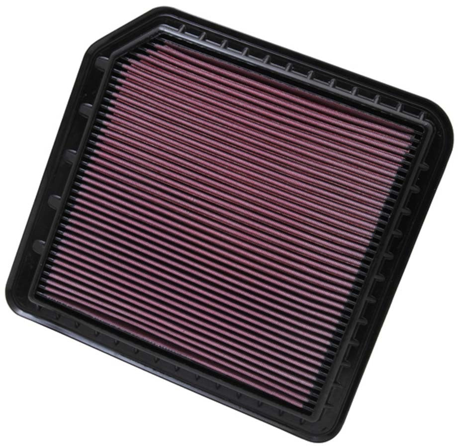 K And N Engineering Air Filter Element - Panel - 13.25 x 12.438 in - 1 in Tall - Reusable Cotton - Red - Nissan V8 -