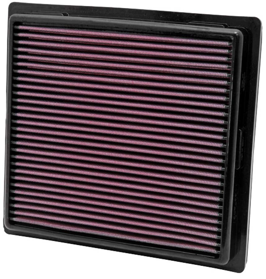 K And N Engineering Air Filter Element - Panel - 9.625 x 8.875 in - 1.25 in Tall - Reusable Cotton - Red - Dodge
