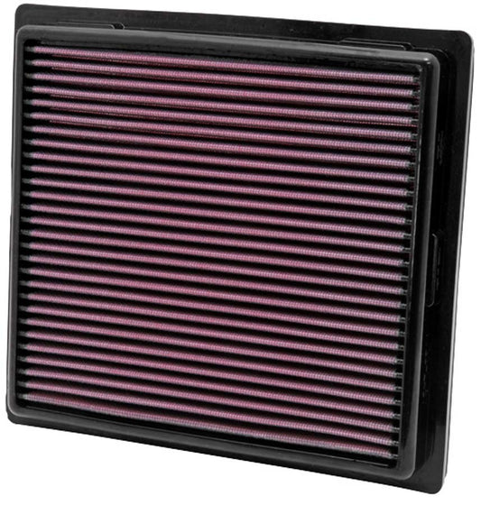 K And N Engineering Air Filter Element - Panel - 9.625 x 8.875 in - 1.25 in Tall - Reusable Cotton - Red - Dodge