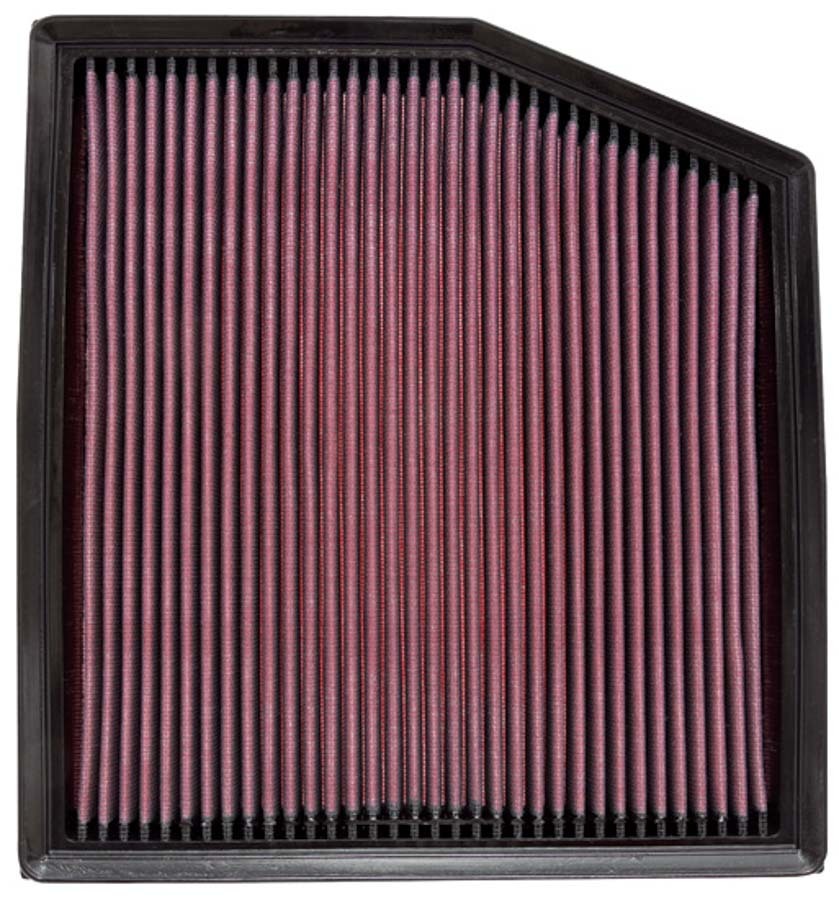 K And N Engineering Air Filter Element - Panel - 11.125 x 10.5 in - 1 in Tall - Reusable Cotton - Red - BMW 135 / 335