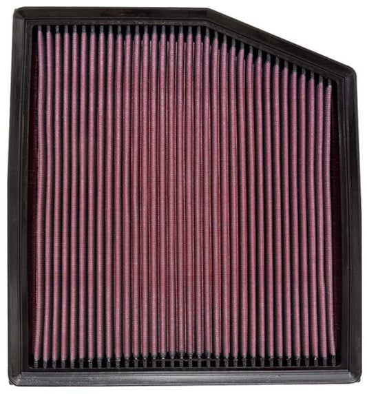 K And N Engineering Air Filter Element - Panel - 11.125 x 10.5 in - 1 in Tall - Reusable Cotton - Red - BMW 135 / 335