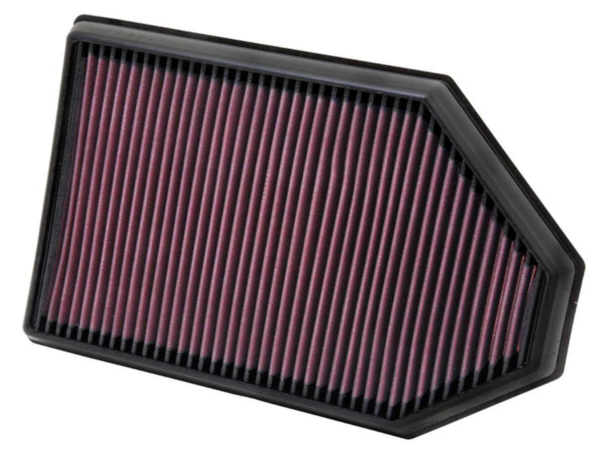 K And N Engineering Air Filter Element - Panel - 14.438 x 9.125 in - 1.75 in Tall - Reusable Cotton - Red - Chrysler /