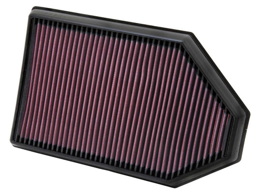 K And N Engineering Air Filter Element - Panel - 14.438 x 9.125 in - 1.75 in Tall - Reusable Cotton - Red - Chrysler /