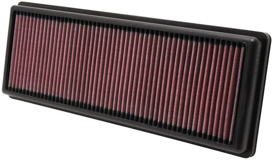K And N Engineering Air Filter Element - High-Flow - Panel - 14.875 x 5.313 in - 1.125 in Tall - Reusable Cotton - Red