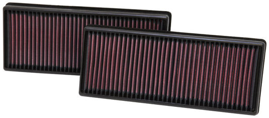 K And N Engineering Air Filter Element - Panel - 12.563 x 5.25 in - 1.625 in Tall - Reusable Cotton - Red - Various