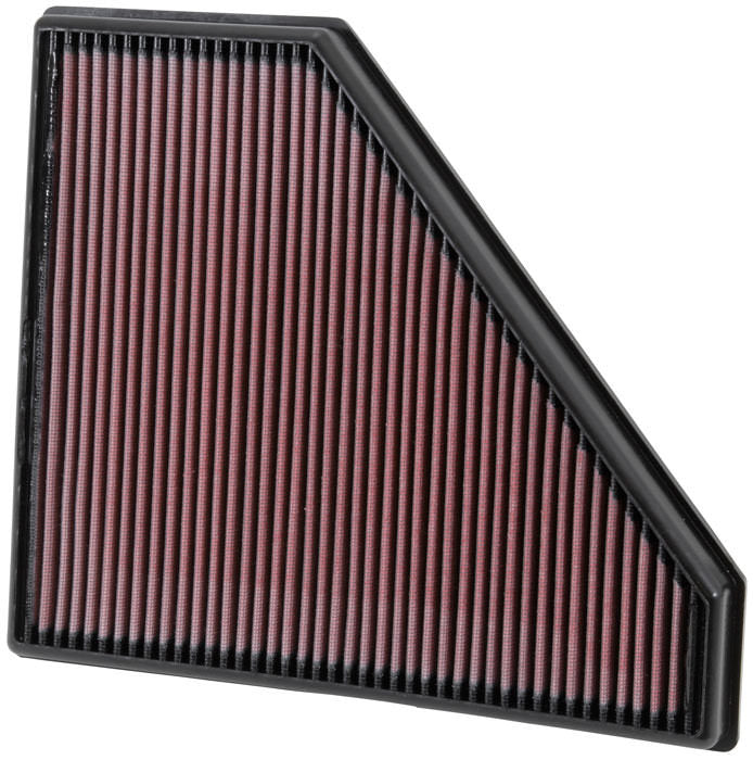 K And N Engineering Air Filter Element - Panel - 12.313 x 10.313 in - 1.25 in Tall - Reusable Cotton - Red - Cadillac