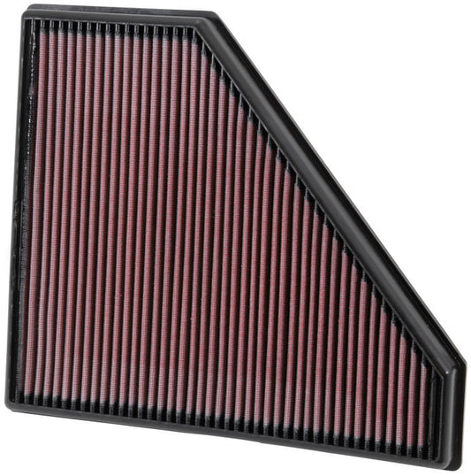 K And N Engineering Air Filter Element - Panel - 12.313 x 10.313 in - 1.25 in Tall - Reusable Cotton - Red - Cadillac