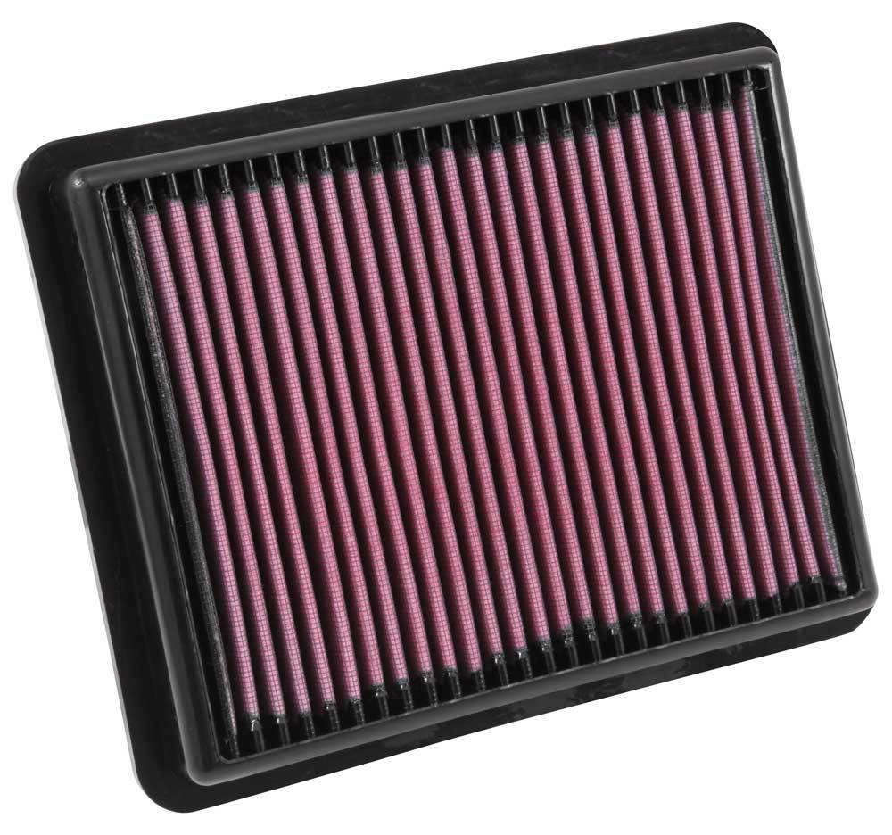 K And N Engineering Air Filter Element - Panel - 9.875 x 7.938 in - 1.375 in Tall - Reusable Cotton - Red - Various