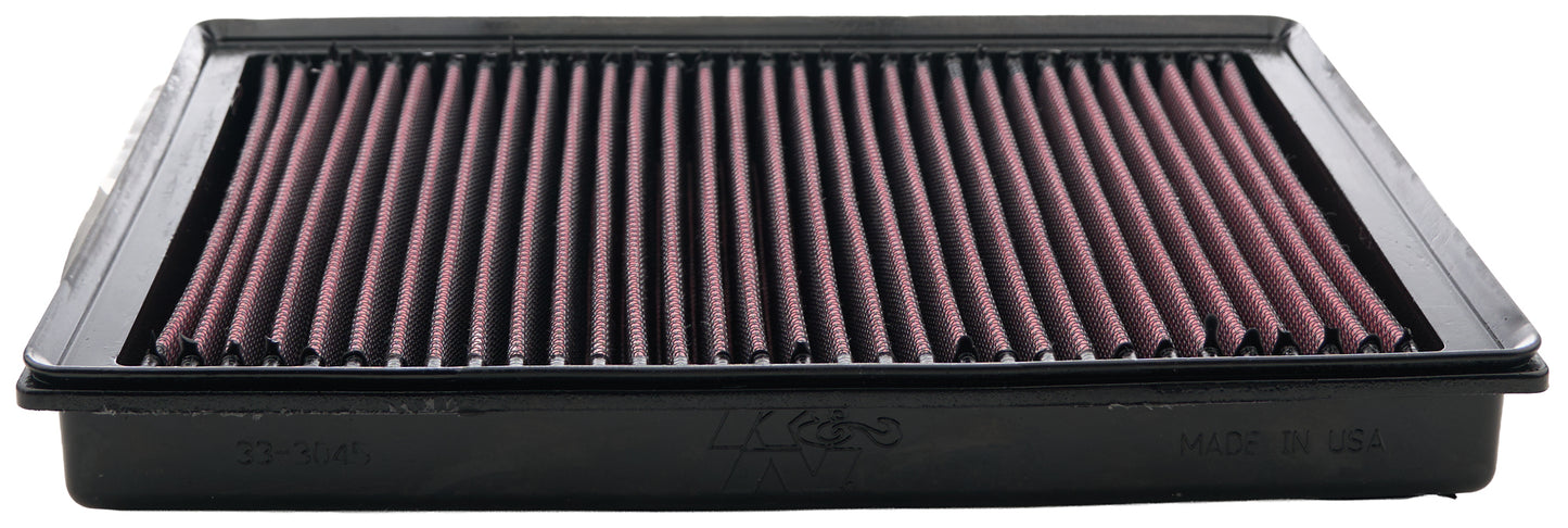 K And N Engineering Air Filter Element - Panel - 12.688 x 9.438 in - 1.5 in Tall - Reusable Cotton - Red - Various