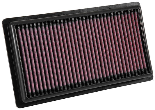 K And N Engineering Air Filter Element - Panel - 10.563 x 6 in - 1.125 in Tall - Reusable Cotton - Red - Various Lexus