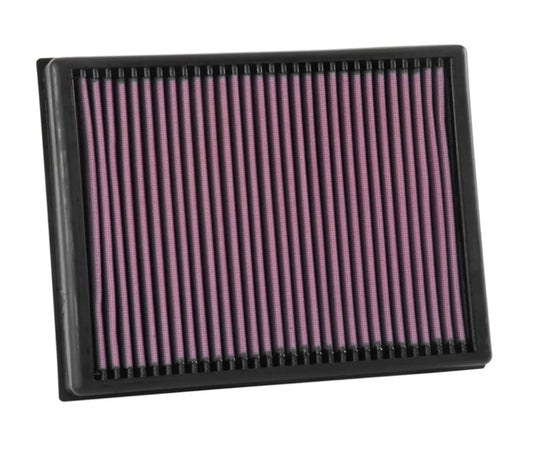 K And N Engineering Air Filter Element - Panel - 11.813 x 9.344 in - 1.594 in Tall - Reusable Cotton - Red - Ford