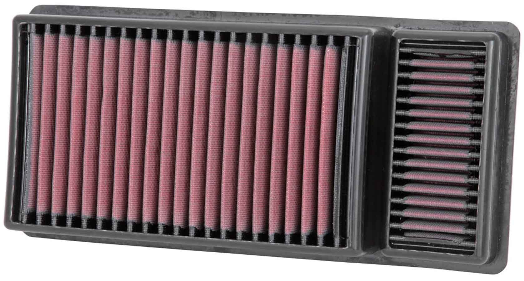 K And N Engineering Air Filter Element - Panel - 14 x 6.75 in - 2.375 in Tall - Reusable Cotton - Red - Ford