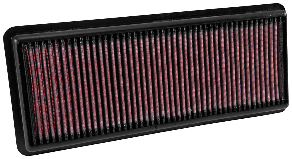 K And N Engineering Air Filter Element - Panel - 13.563 x 5.625 in - 1.125 in Tall - Reusable Cotton - Red - Mazda