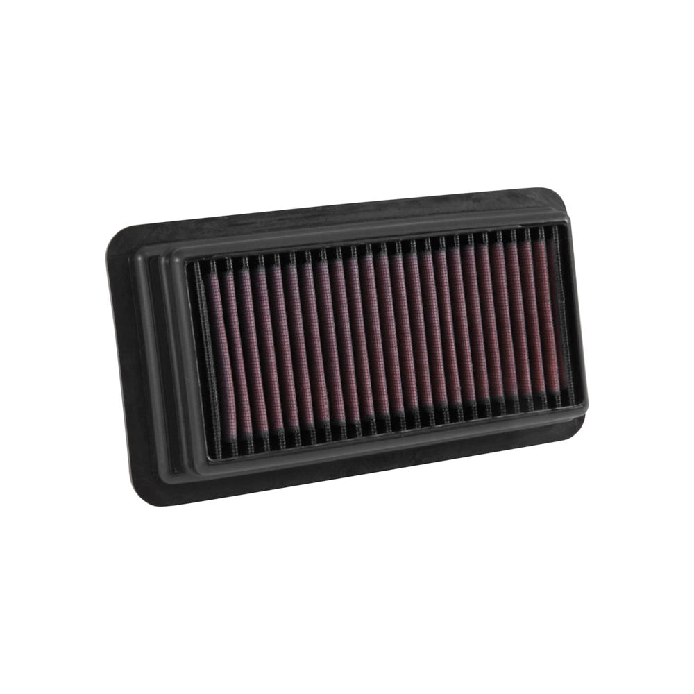 K And N Engineering Air Filter Element - Rectangle - 9.875 x 5.438 x 1.5 in Tall - Reusable Cotton - Red - Honda Civic