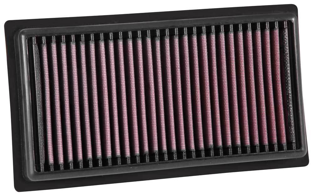 K And N Engineering Air Filter Element - Panel - 10.625 x 5.938 in - 1.563 in Tall - Reusable Cotton - Red - Subaru