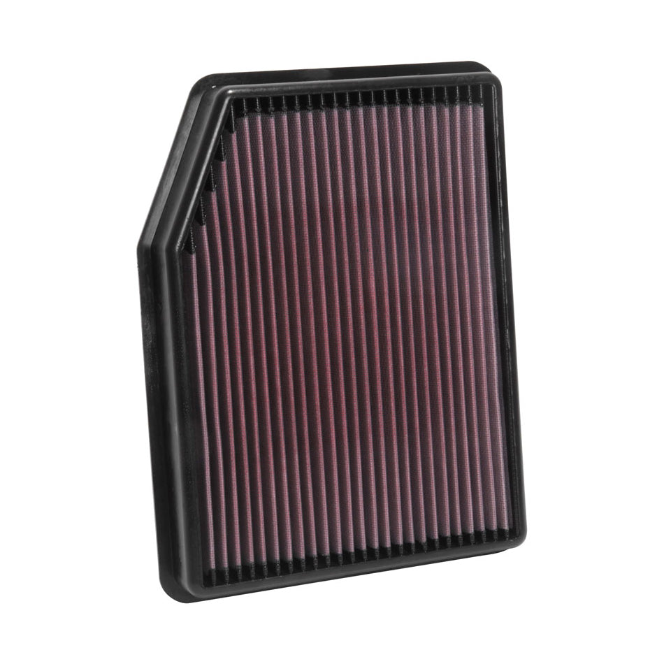 K And N Engineering Air Filter Element - Panel - 12.75 x 9.844 in - 1.594 in Tall - Reusable Cotton - Red - 5.3 L - GM