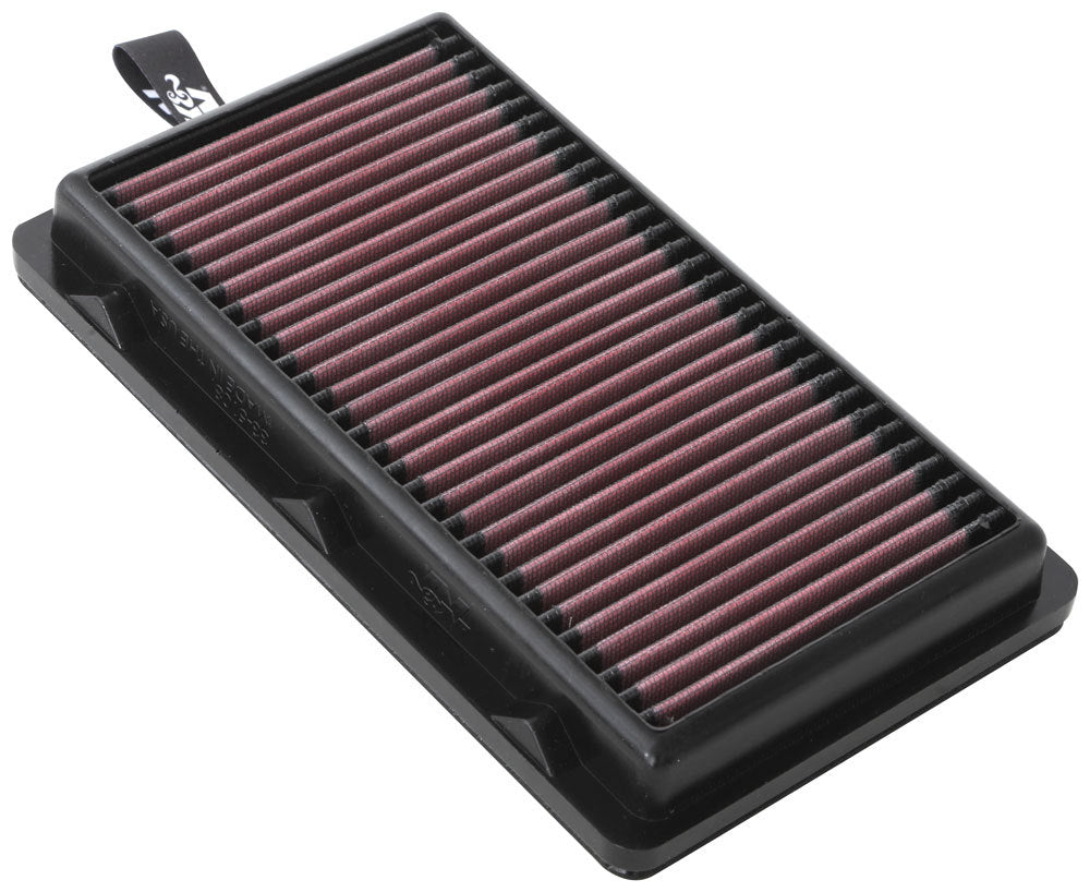 K And N Engineering Air Filter Element - Panel - 10.875 x 6.5 in - 1.5 in Tall - Reusable Cotton - Red - Various
