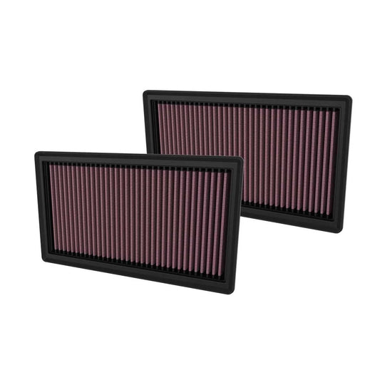 K And N Engineering Air Filter Element - Panel - 11.875 x 6.875 in - 1.625 in in Tall - Reusable Cotton - Red - Land