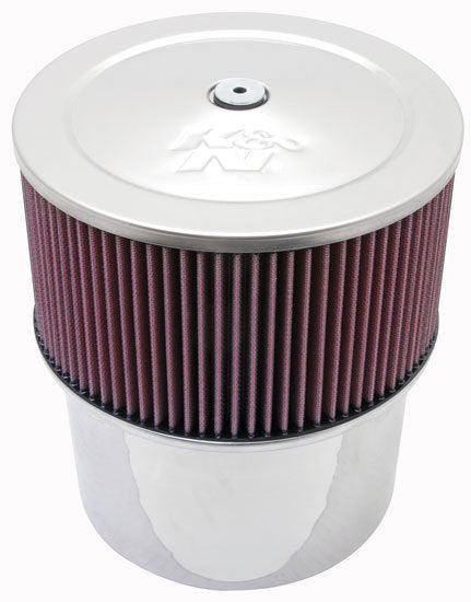 K And N Engineering Air Cleaner Assembly - Custom - Velocity Stack - 9 in Round - 5 in Element - 7-5/16 in Carb Flange