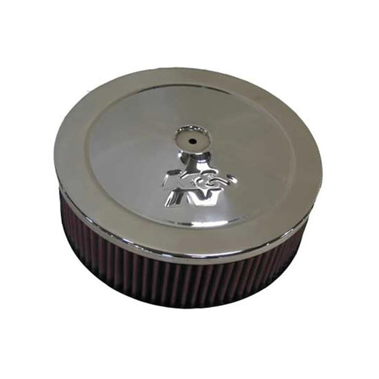 K And N Engineering Flame Arrestor - 9 in Round - 2.75 in Tall - 5-1/8 in Carb Flange - Stainless - Polished - Marine