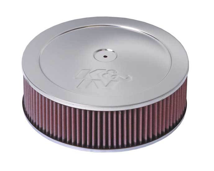 K And N Engineering Air Cleaner Assembly - Custom - 11 in Round - 3.5 in Element - 5-1/8 in Carb Flange - Flat Base -