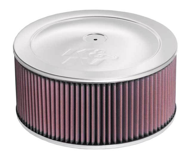 K And N Engineering Air Cleaner Assembly - Custom - 11 in Round - 5 in Element - 5-1/8 in Carb Flange - Raised Base -