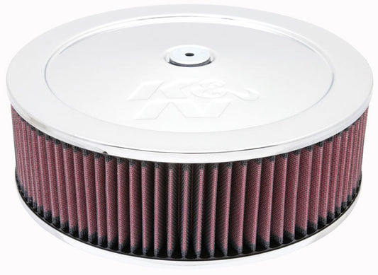 K And N Engineering Air Cleaner Assembly - Custom - 11 in Round - 3.5 in Element - 7-5/16 in Carb Flange - Raised Base
