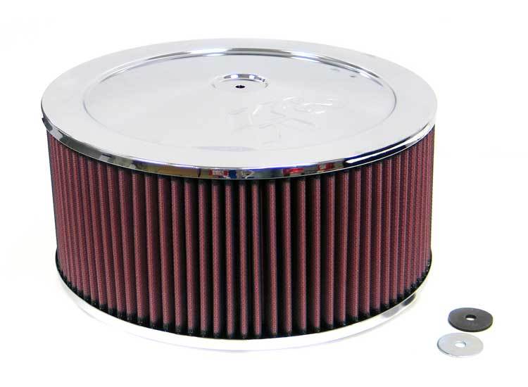 K And N Engineering Air Cleaner Assembly - Custom - 11 in Round - 6 in Element - 7-5/16 in Carb Flange - Raised Base -