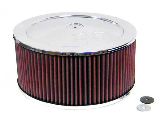 K And N Engineering Air Cleaner Assembly - Custom - 11 in Round - 6 in Element - 7-5/16 in Carb Flange - Raised Base -