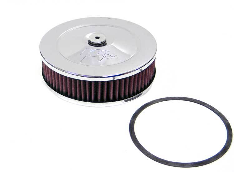 K And N Engineering Air Cleaner Assembly - Custom - 7 in Round - 2 in Element - 5-1/8 in Carb Flange - Raised Base -