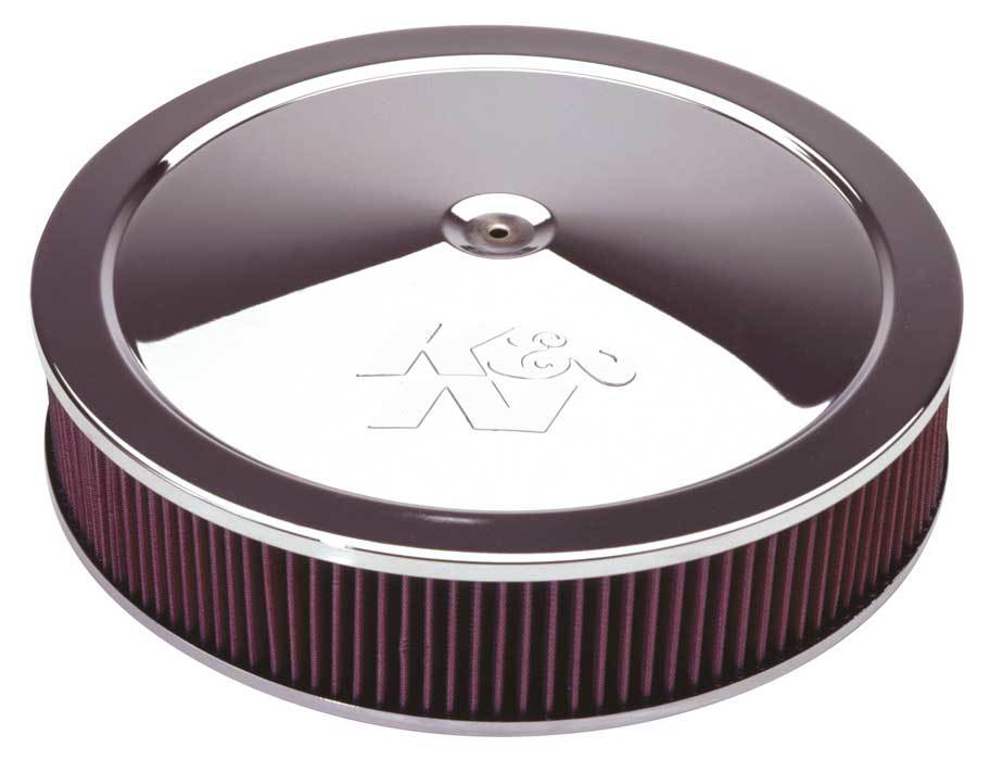 K And N Engineering Air Cleaner Assembly - Custom - 16 in Round - 3.5 in Element - 7-5/16 in Carb Flange - Dropped