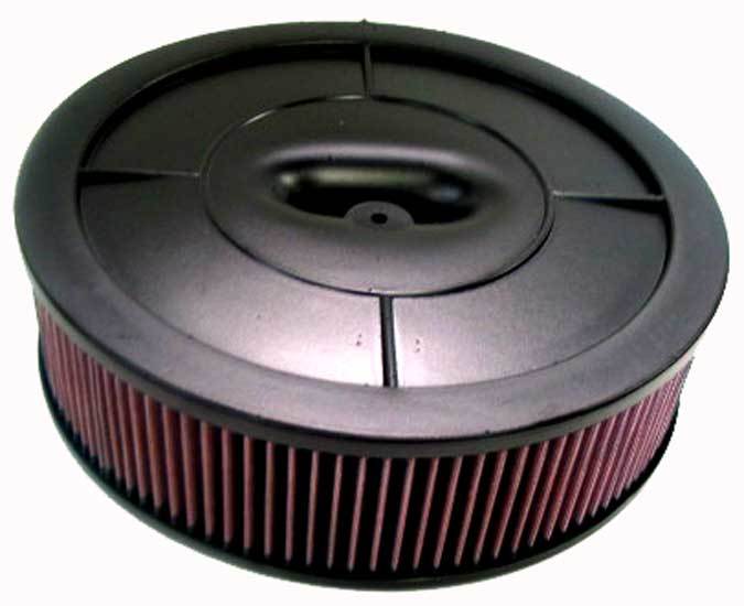 K And N Engineering Air Cleaner Assembly - Flow Control - 14 in Round - 4 in Element - 5-1/8 in Carb Flange - Dropped