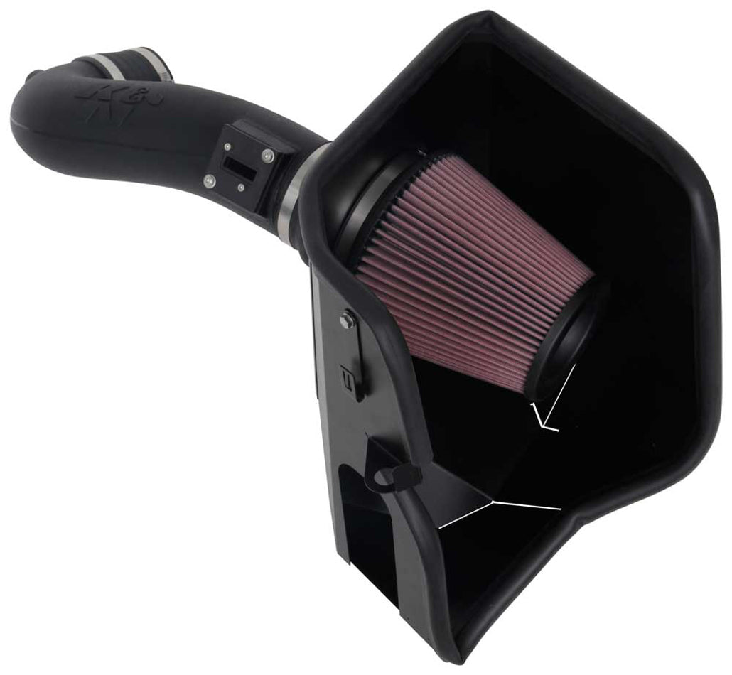 K And N Engineering Air Induction System - 63 Series AirCharger - Reusable Oiled Filter - Plastic - Black - GM GenV