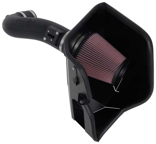 K And N Engineering Air Induction System - 63 Series AirCharger - Reusable Oiled Filter - Plastic - Black - GM GenV