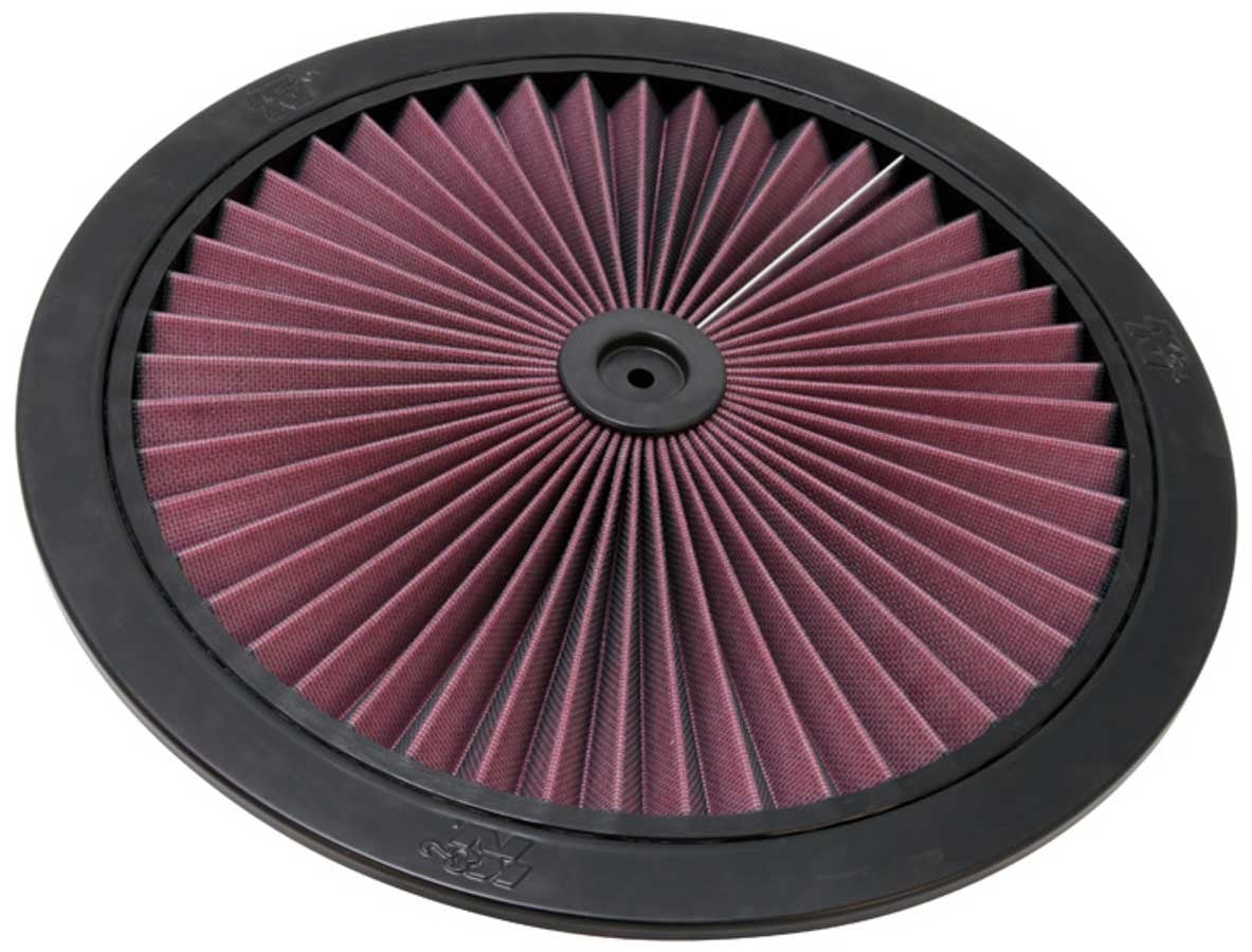 K And N Engineering Air Cleaner Lid - X-Stream Top - 16 in Round - Aluminum - Black Powder Coat - Each