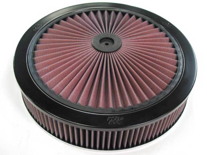 K And N Engineering Air Cleaner Assembly - X-Stream Top - 14 in Round - 3 in Element - 5-1/8 in Carb Flange - Dropped